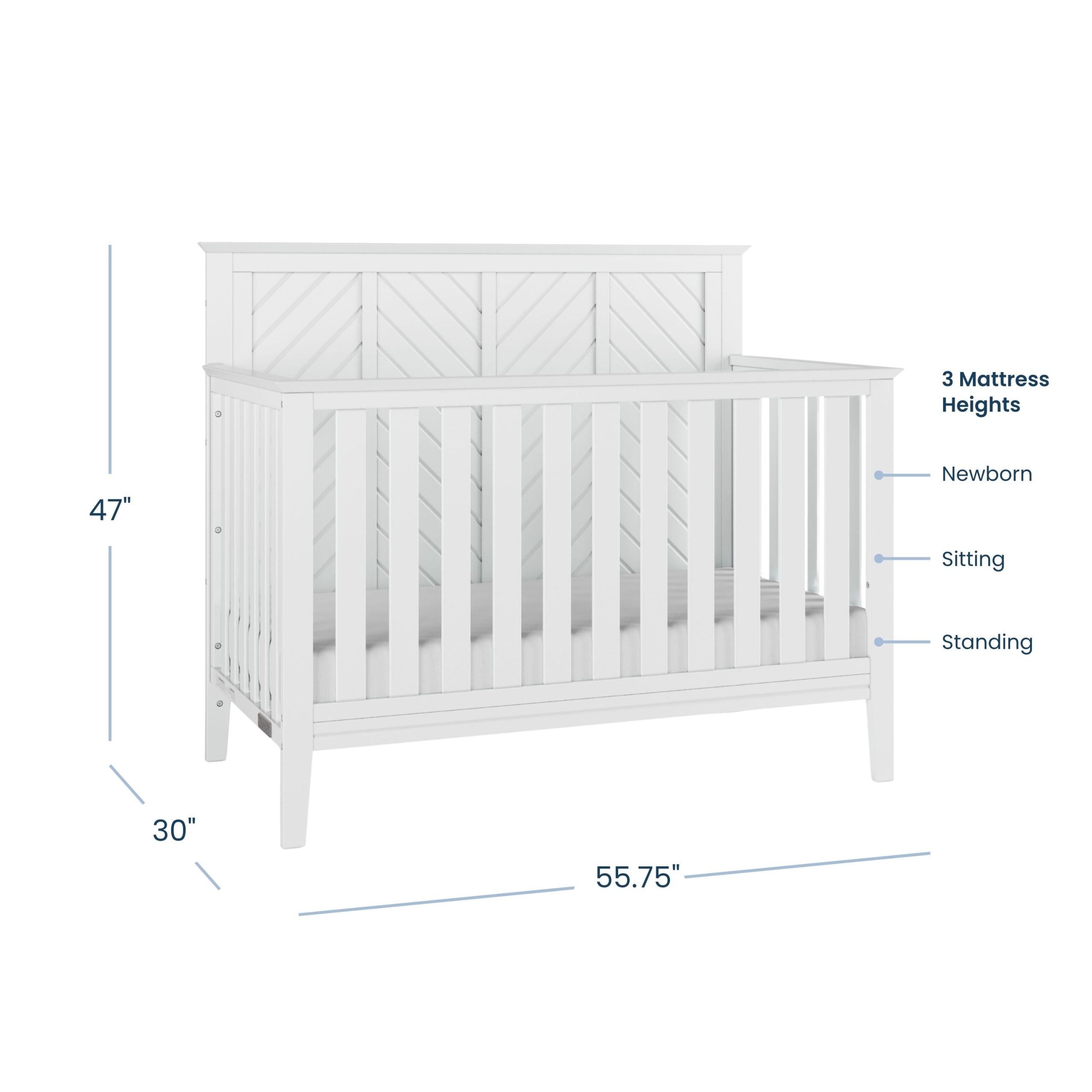 Atwood 4-in-1 Convertible Crib. Matte White - Image 3