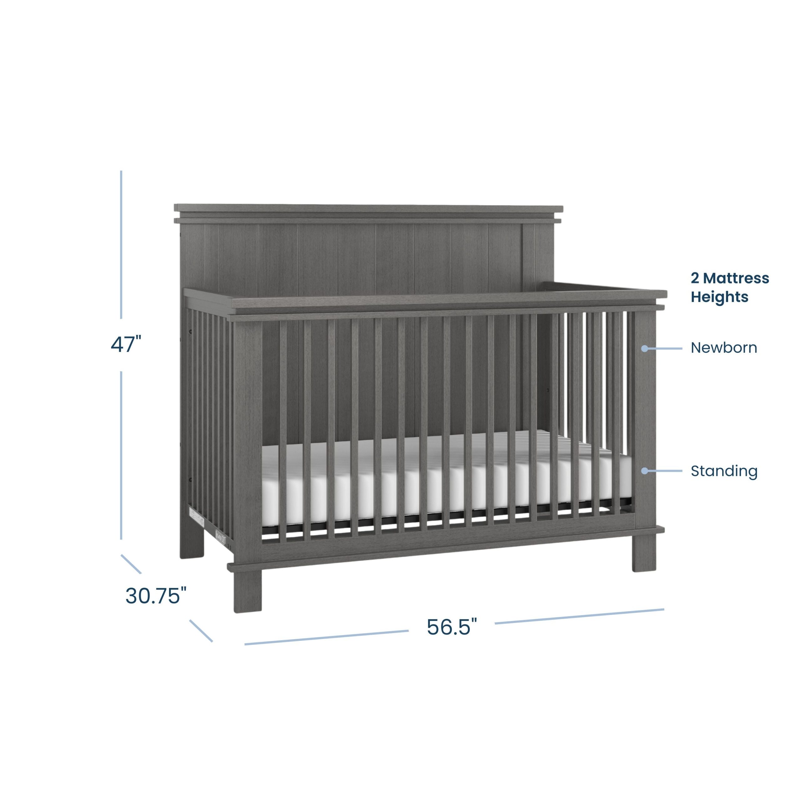 Denman 2-Piece Nursery Set with Crib and Dresser - Image 2