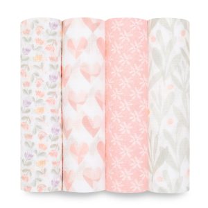 essentials cotton muslin swaddle blanket 4 pack