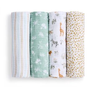essentials cotton muslin swaddle blanket 4 pack