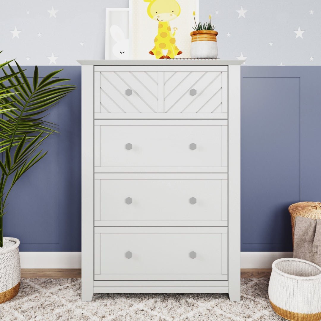 Atwood 4-Drawer Chest. Matte White