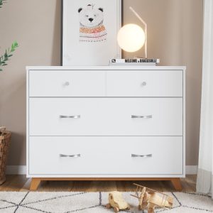 Soho 3-Drawer Dresser. White/Natural