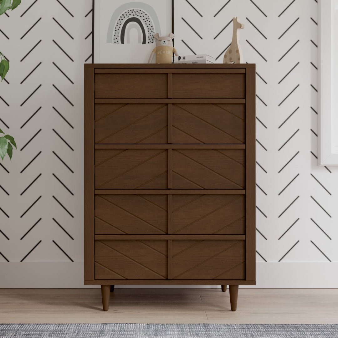 Surrey Hill 5 Drawer Chest. Toasted Chestnut