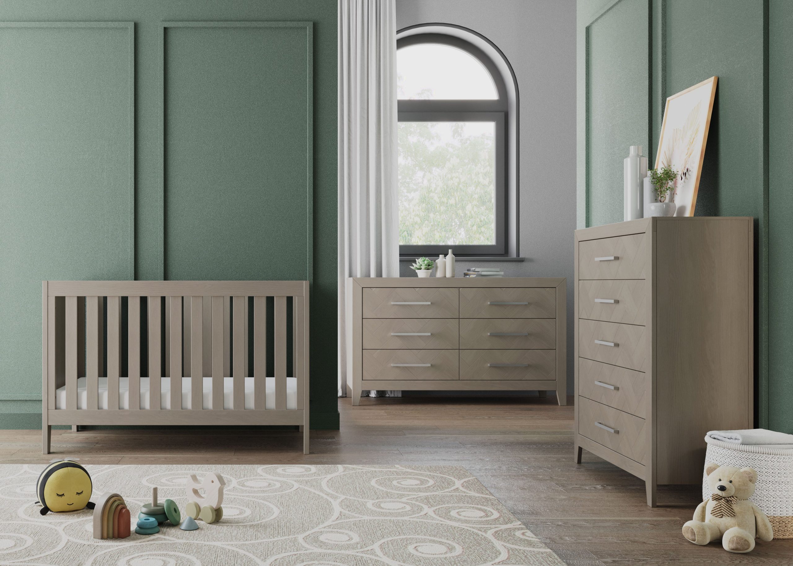 Kieran 3-in-1 Convertible Crib. Crescent Gray - Image 2