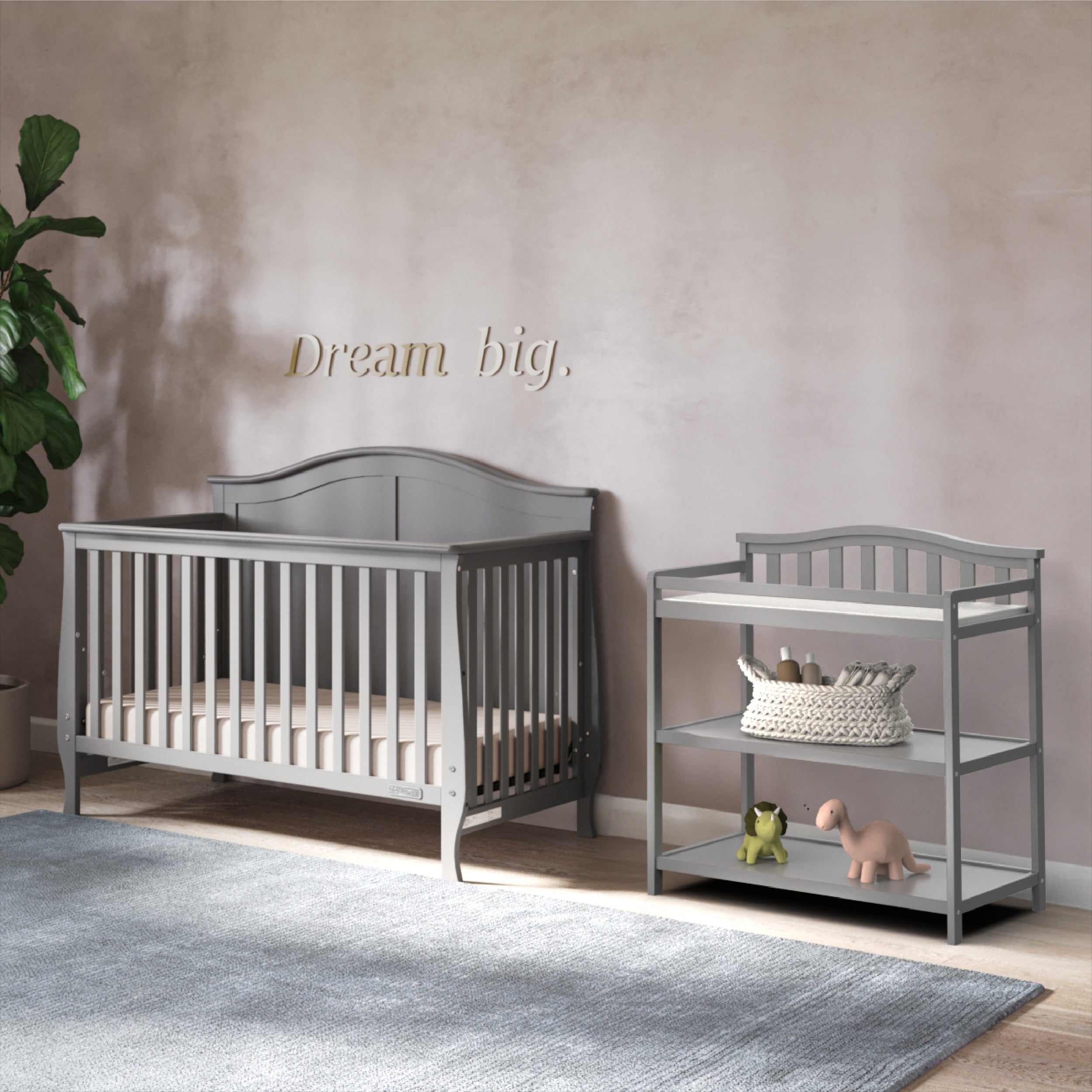 Arch Top Baby Changing Table. Cool Gray - Image 11