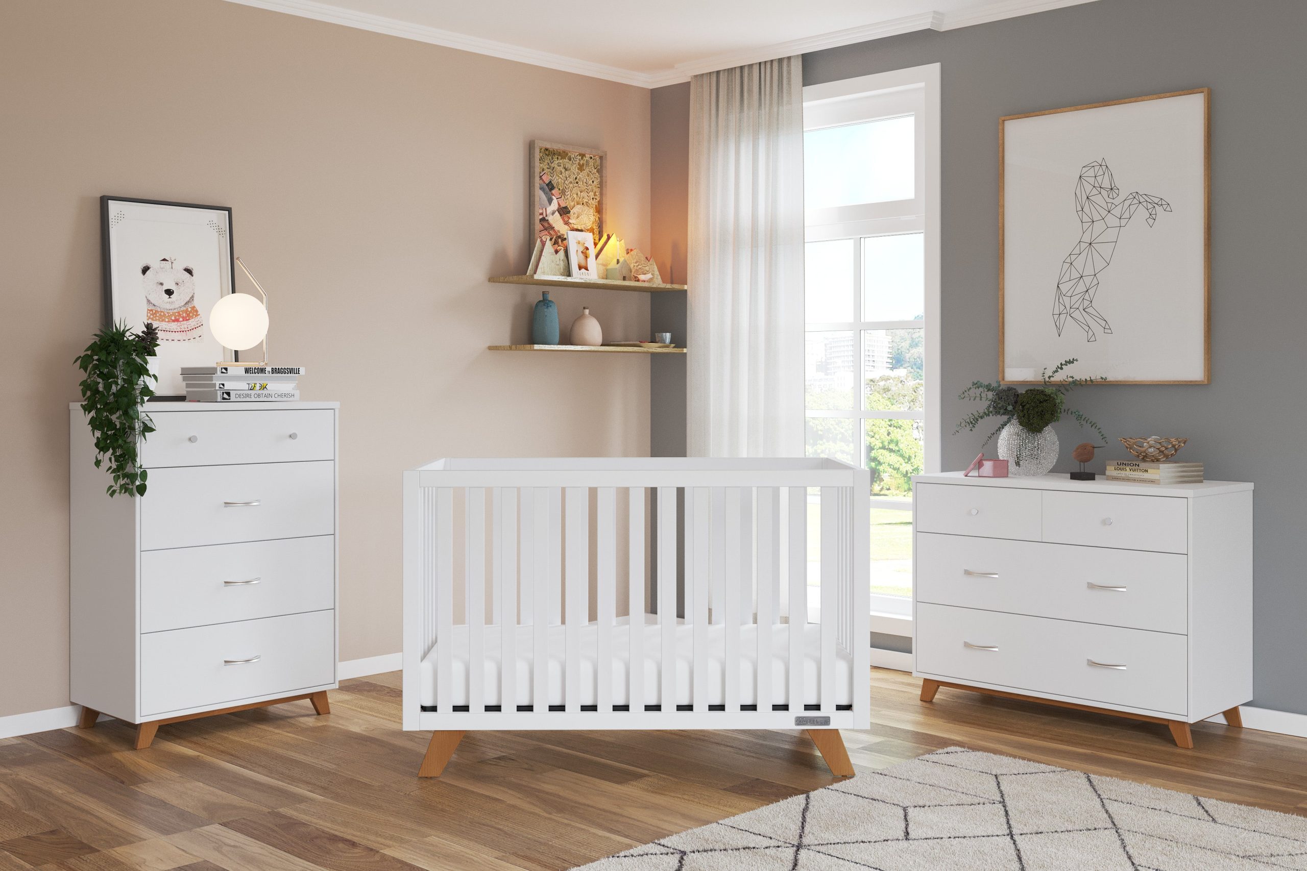 Soho 3-Drawer Dresser. White/Natural - Image 4