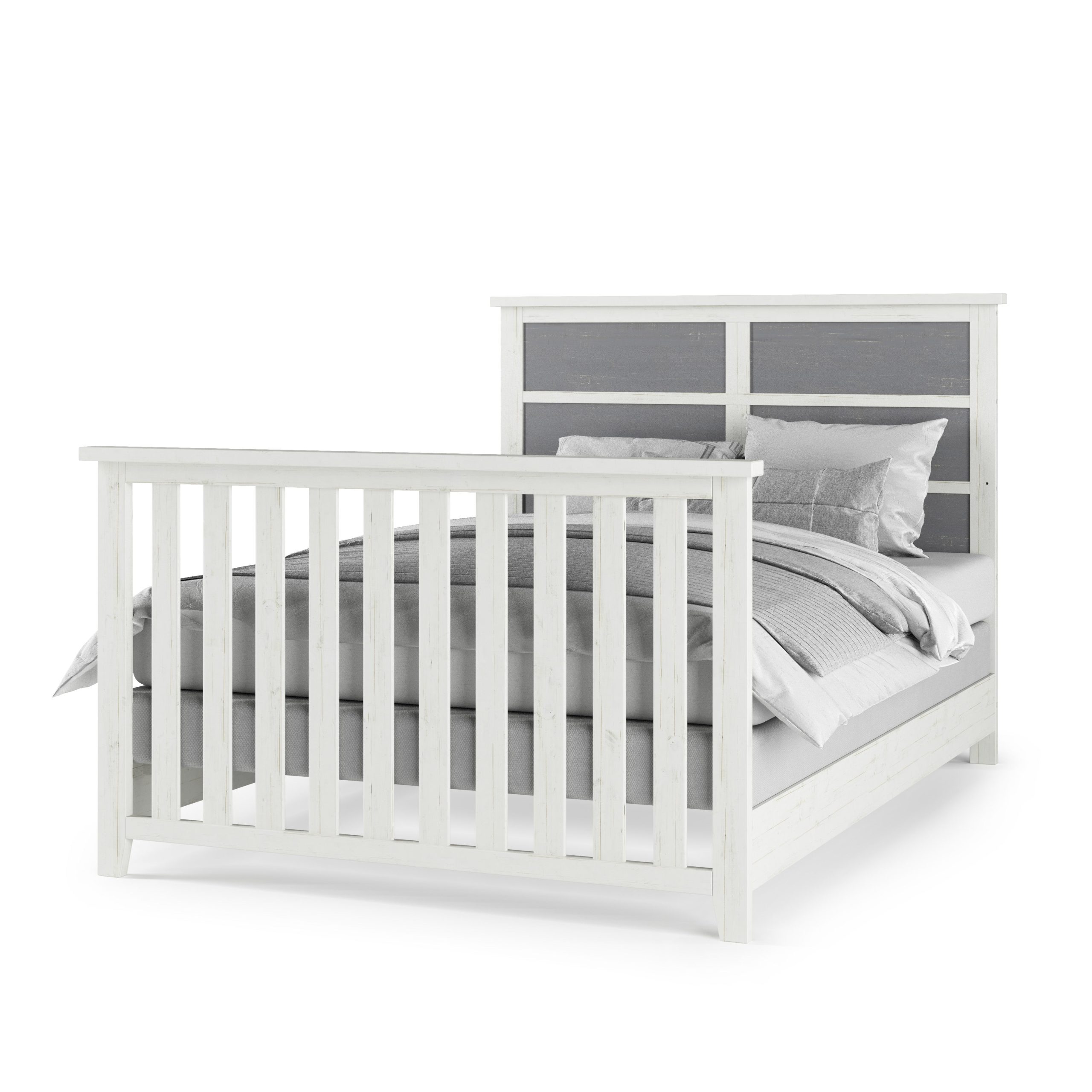Full-Size Bed Rails. White/Gray - Image 5