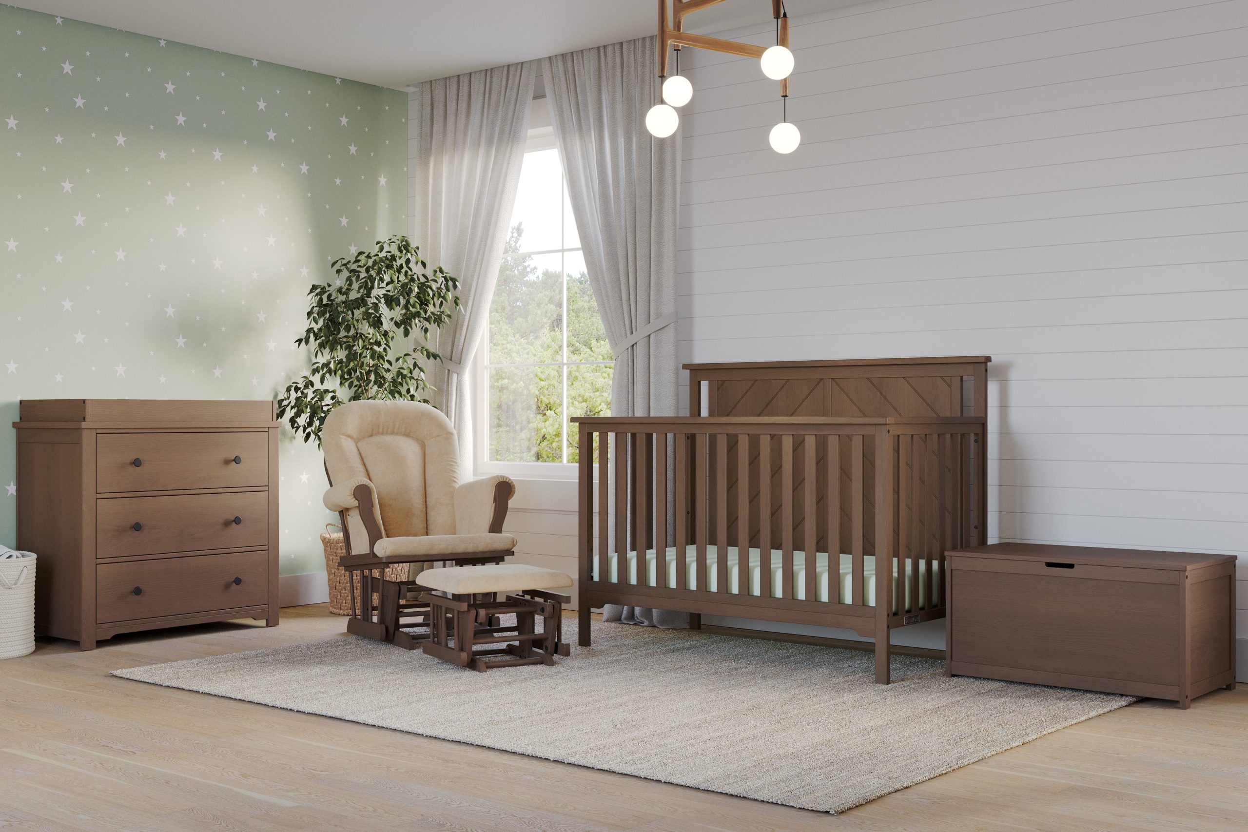 Hampton Flat Top 4-in-1 Convertible Crib. Dusty Heather - Image 2