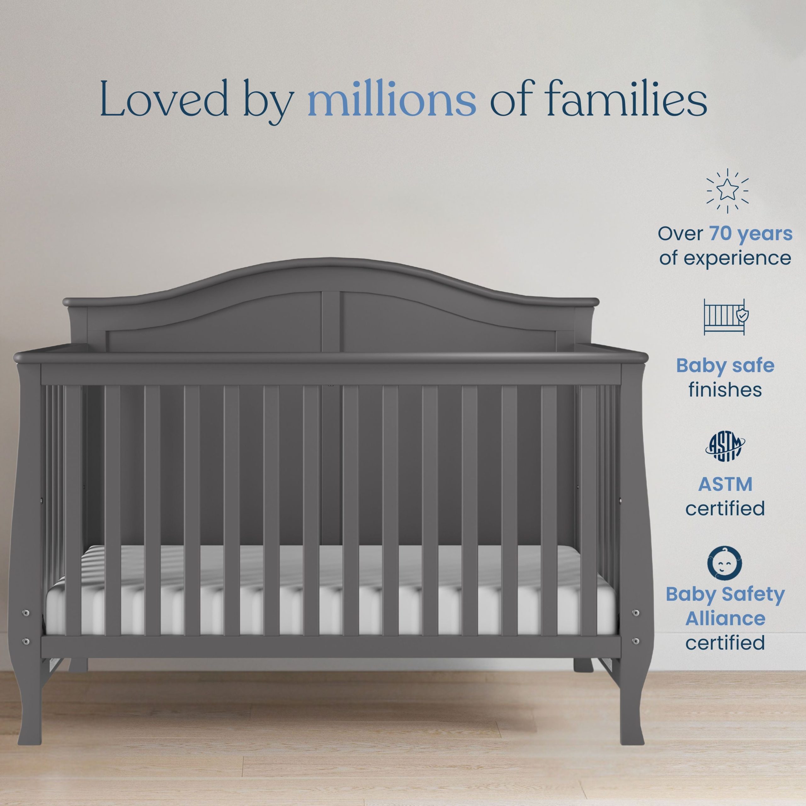 Camden 2-Piece Nursery Set With Crib and Dresser - Image 3