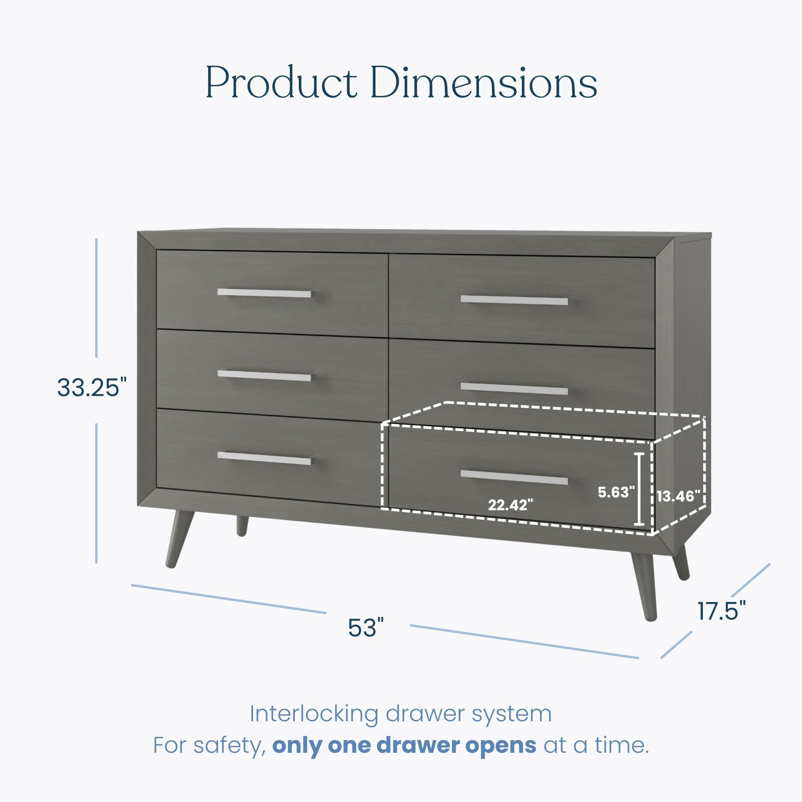 Cranbrook Double Dresser. Lunar Gray - Image 3