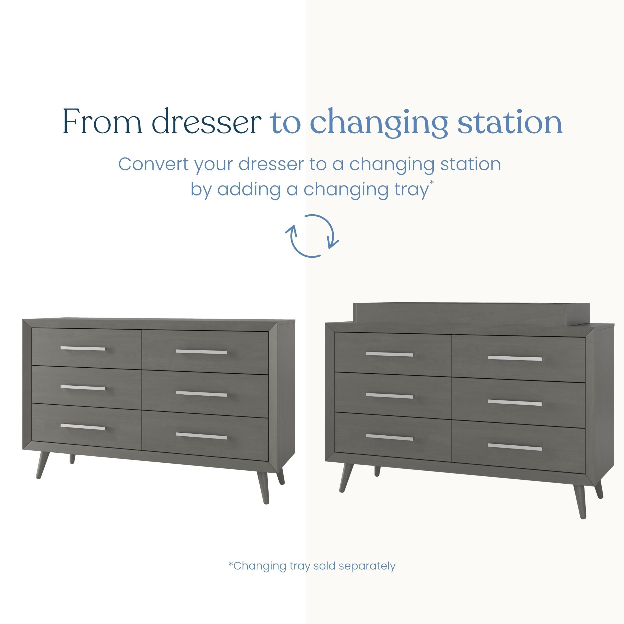 Cranbrook Double Dresser. Lunar Gray - Image 5