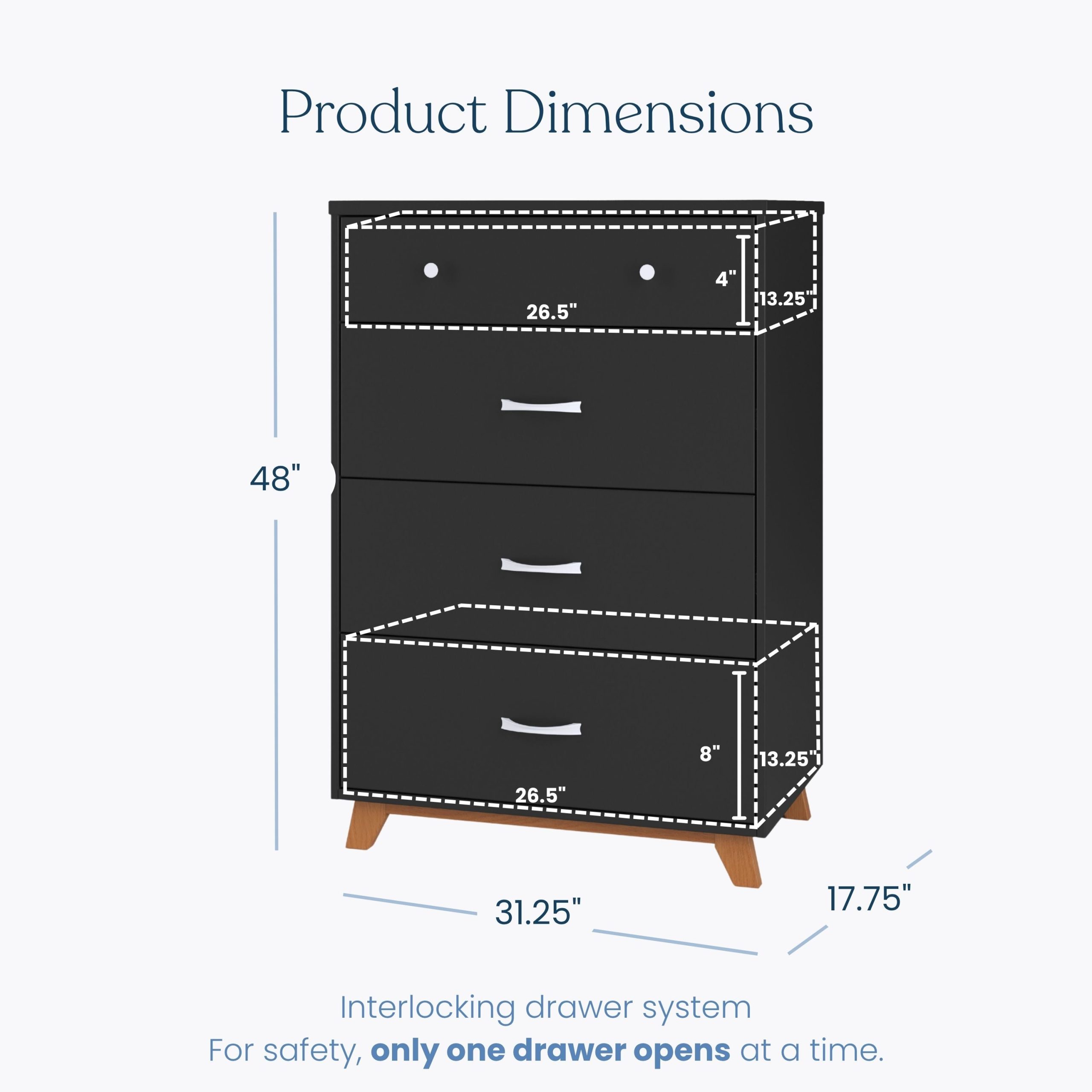 Soho 4 Drawer Chest. Ebony - Image 3