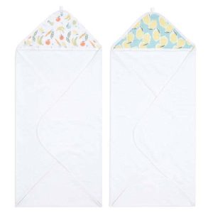 essentials cotton muslin hooded towels 2 pack