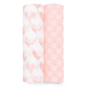 essentials cotton muslin swaddle blanket 2 pack